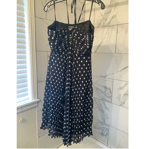 Ann Taylor Black and White Pleated Dress